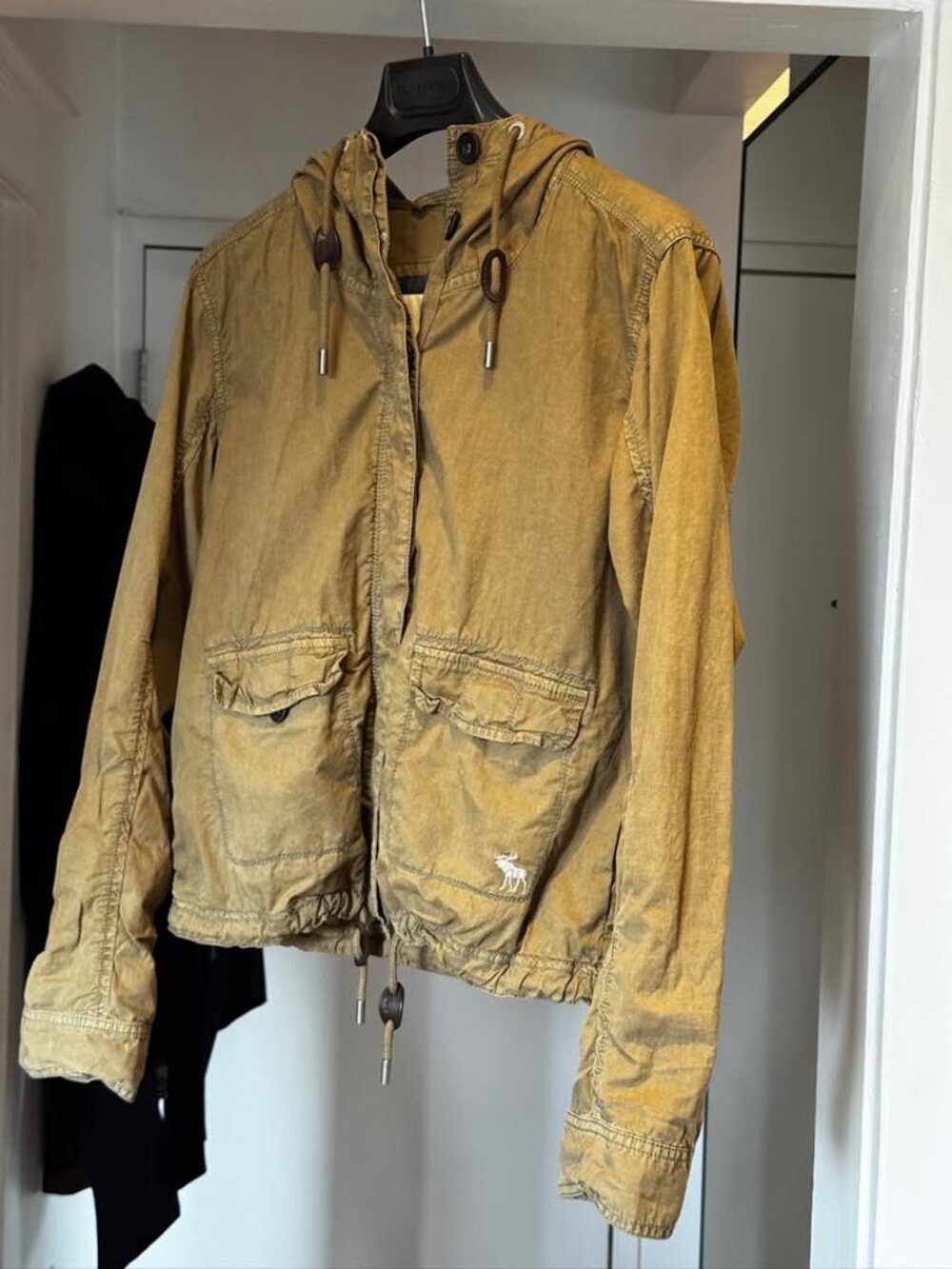 Abercrombie & Fitch Women's Olive Green Hooded Jacket